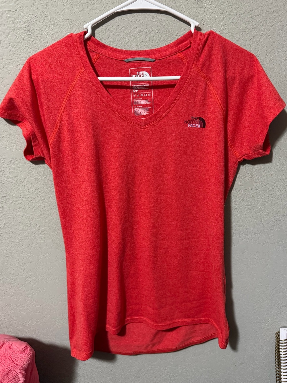 The North Face Women's Red V-Neck Short Sleeve Tee